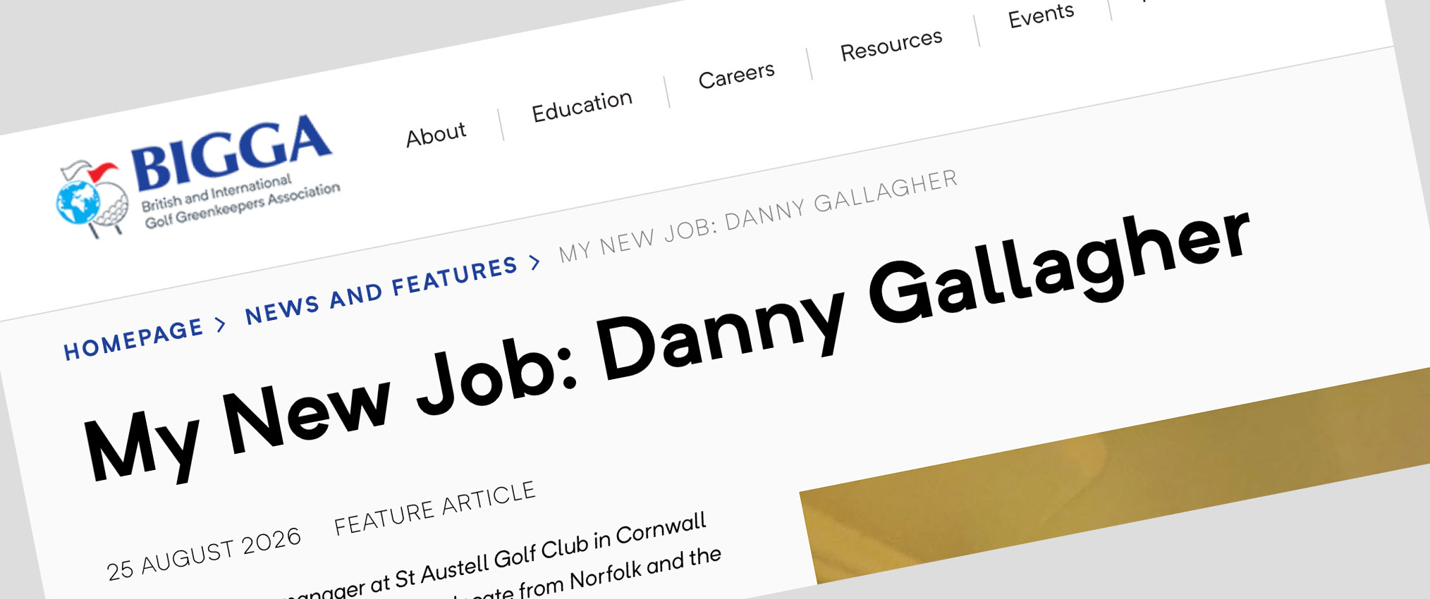 Featured image for “Danny Gallagher features in Greenkeeper International”